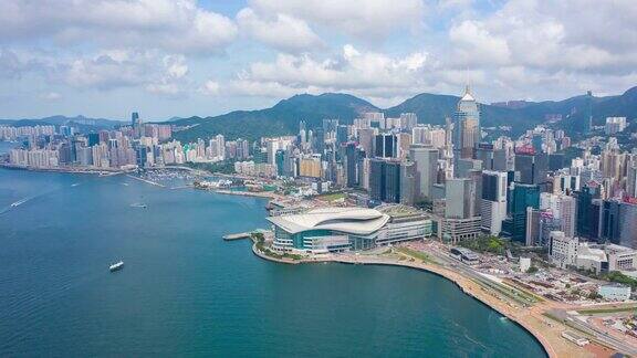 香港维多利亚港城市景观航拍