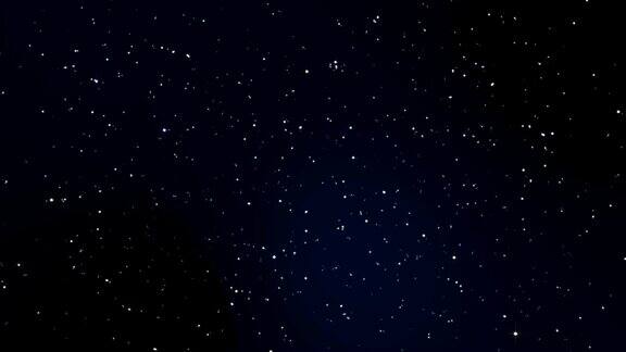 夜晚星空与闪烁的星星无缝循环