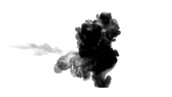 一墨流动注入黑色染料云雾或烟雾墨以慢动作注入白色黑色染料在水中飞溅墨色背景或烟雾背景为墨水效果使用光磨如阿尔法蒙版