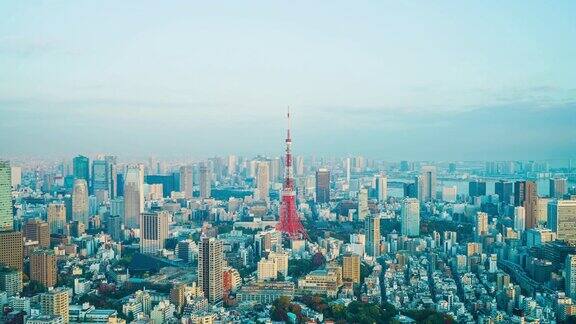 4k时间推移的东京城和东京塔