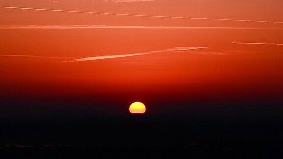 喀尔巴阡山脉的日落