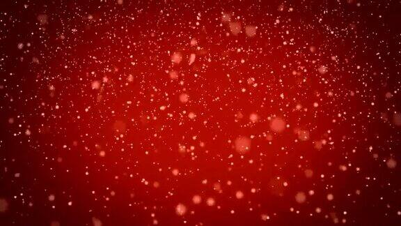 无缝循环雪在红色背景