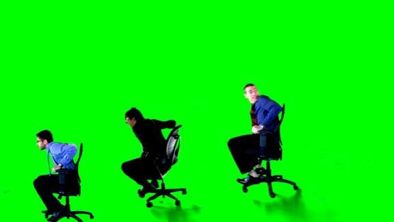 绿色屏幕上的竞速办公椅