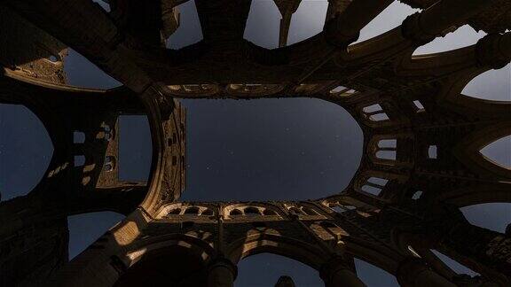 夜晚月亮在修道院上空升起的时间间隔