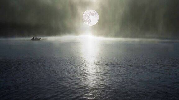 自然月亮河和船那巴