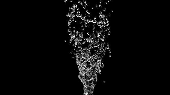 清澈透明的水溅在黑色