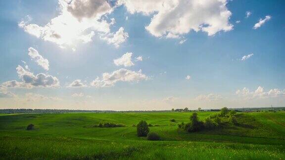 夏季景观和太阳全景延时