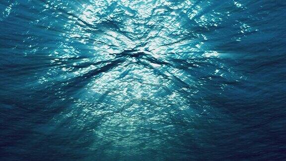 水下拍摄波光粼粼的海面