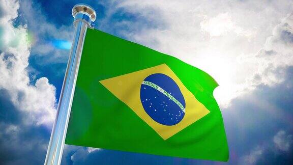 4K-巴西国旗|可循环股票视频