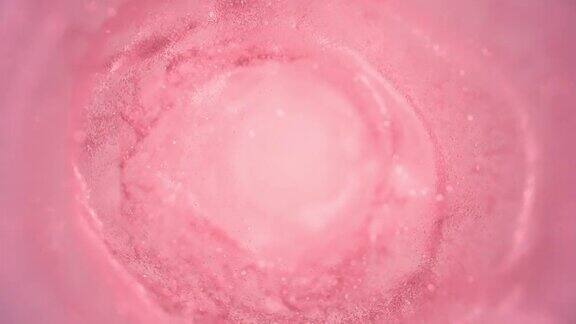 飞行通过移动粒子-隧道螺旋抽象背景-玫瑰色粉色