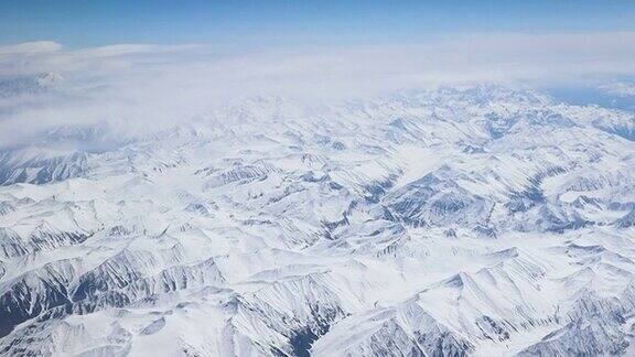 鸟瞰图中央喀喇昆仑或喀喇昆仑山脉在巴基斯坦