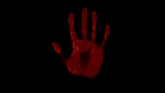 手扫描仪手印指纹手掌密码id红色