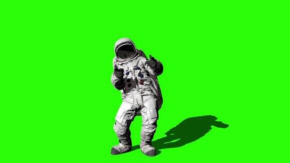 宇航员在绿幕上做Yo