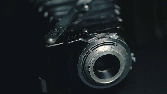 老式复古胶片相机的特写