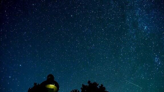 天文台和星星的时间流逝