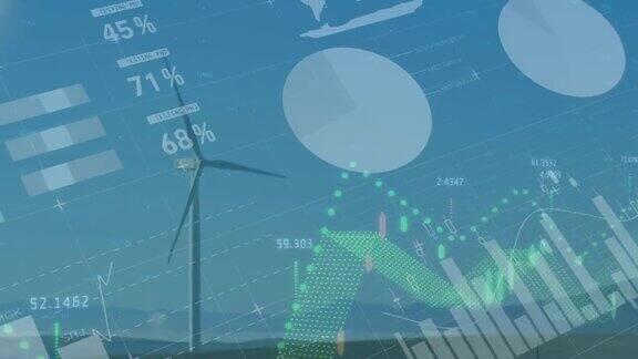 风力涡轮机财务数据处理的动画