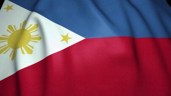挥舞逼真的菲律宾国旗背景循环动画