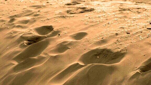 沙地沙丘纹理细节平移拍摄