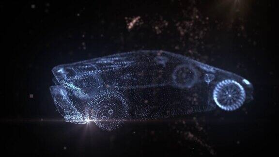 兰博基尼的蓝色粒子3D动画