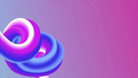 紫色渐变三维焦糖曲线背景抽象视频4k60帧秒
