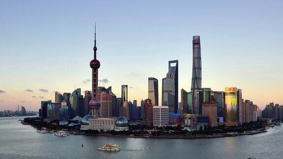 4K:上海白天到晚上的时间流逝中国