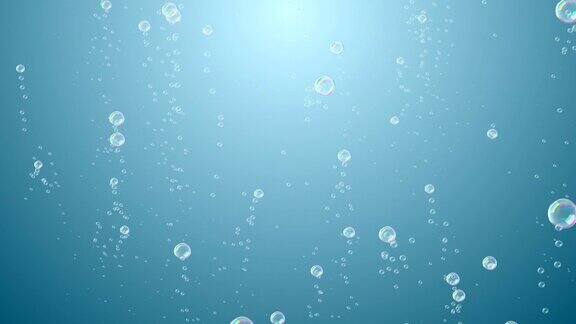 气泡在空气中上升蓝色梯度