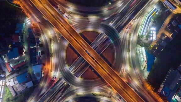夜间城市立交桥延时摄影