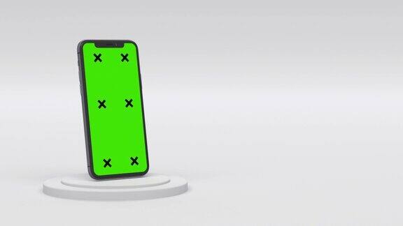 绿色空白屏幕的智能手机
