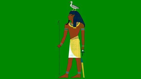 盖布绿幕背景中的埃及地球之神