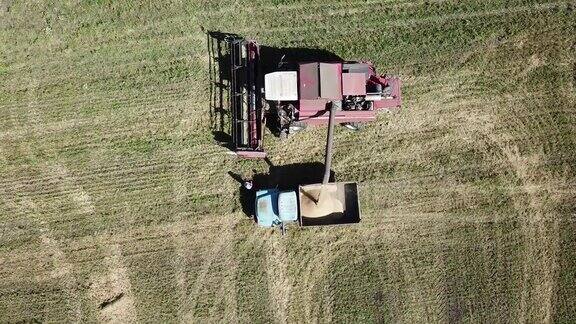 无人机在农场工作期间填充过程的视图