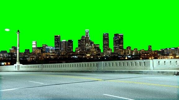 洛杉矶市区的绿幕