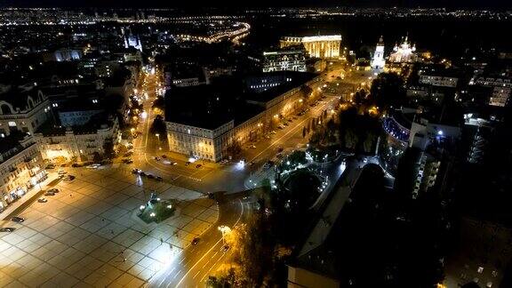 基辅市中心空中观光乌克兰首都的中部