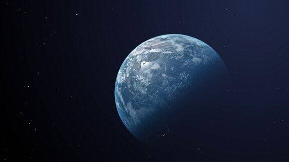 从太空中看到的地球动画地球在卫星上旋转背景是黑色的全球太空探索太空旅行概念数字生成图像4k