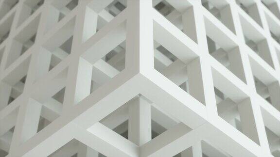 4k白色灰色立方体商业背景视频动画循环抽象建筑美丽的无缝立方体拼图运动