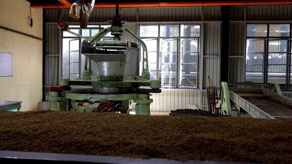 茶叶研磨机在茶厂研磨和捻制茶叶的机器的工作
