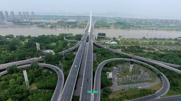 南京高速公路交叉口鸟瞰图中国