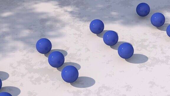 蓝色的液体球正在融合抽象动画3d渲染