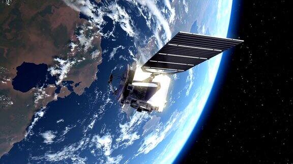 卫星在太空部署太阳能电池板