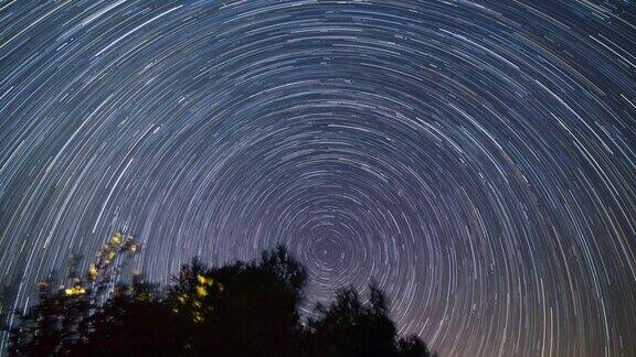 意大利夜空中的星迹延时拍摄4K