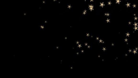 五彩纸屑随机的下降豪华闪亮的小星星落在黑色的背景上新年和圣诞节的背景以每秒60帧4k分辨率拍摄