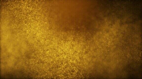 暗金色、黄褐色和发光尘埃粒子抽象背景
