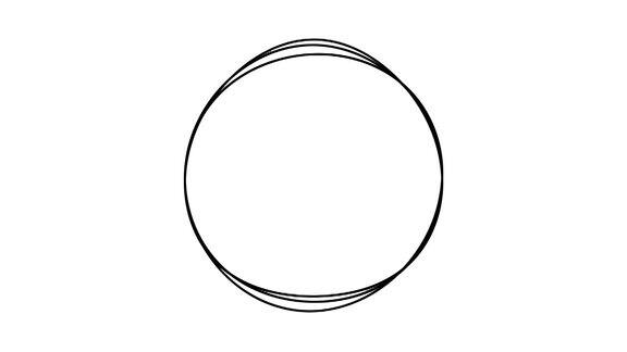 挥动黑色圆圈抽象涂鸦帧动画