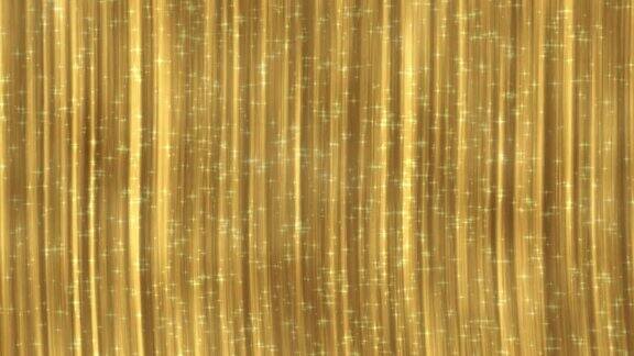金色的窗帘闪闪发光的颗粒循环4K运动背景