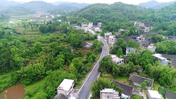 航拍农村房屋风景