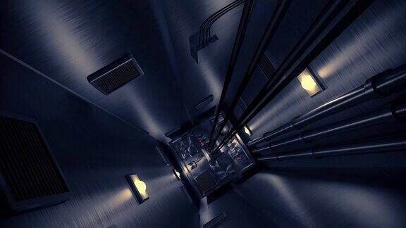电梯竖井电梯竖井矿坑保险库安全核机械4k