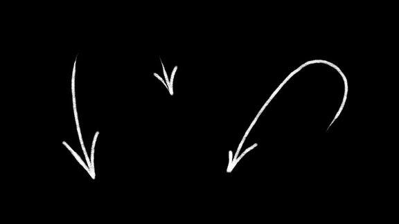 动画集的波西米亚循环箭头手绘箭头素描在透明背景涂鸦风格阿尔法通道