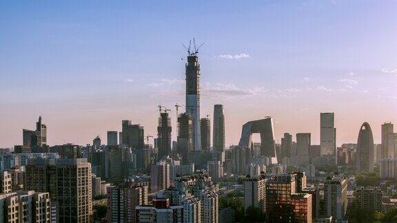 间隔拍摄北京地标市中心黄昏中国