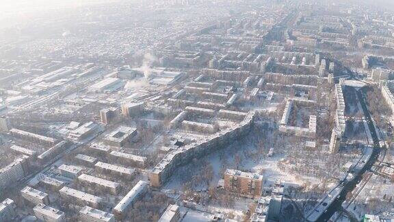 冬天的城市空中