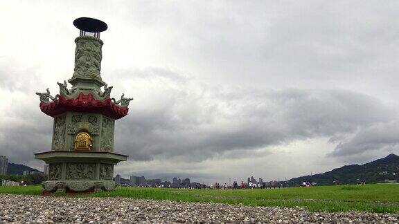 4K香炉传统中国寺庙在淡水台北