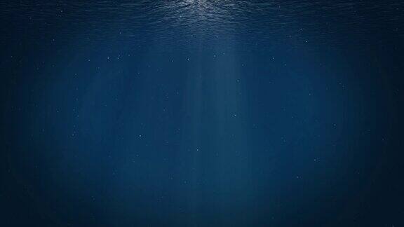 水下蓝色背景在海洋与太阳在海洋
